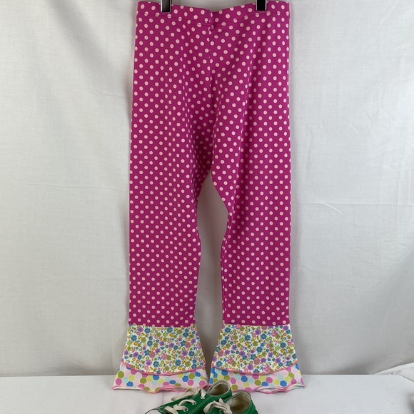 NWT Matilda Jane What’s Up Dot Scrappy Leggings SZ 12 Pink Polka Dots Floral NEW - Picture 7 of 9